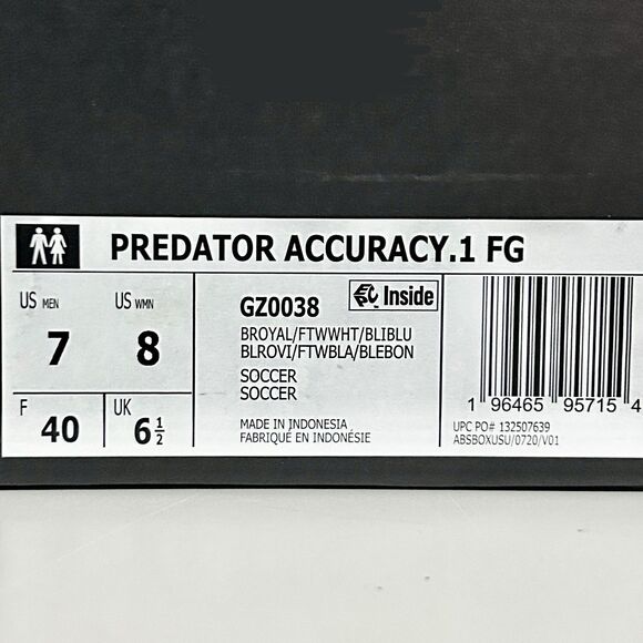 Adidas Predator Accuracy.1 FG “Marinerush Pack” Mens Size 7 Soccer Cleats No Lid - Picture 8 of 8
